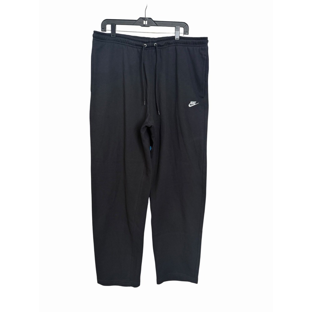 Nike Mens Club Fleece Open Hem Sweatpants XL Black Straight FN3730-071 New F1-3